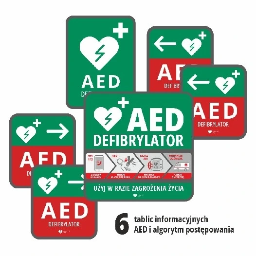 Zestaw tablic informacyjnych AED