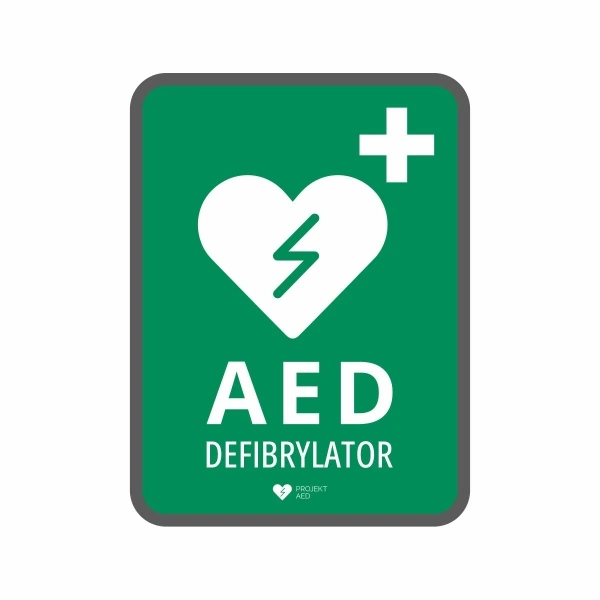 Tablica informacyjna AED — 21 x 28 cm